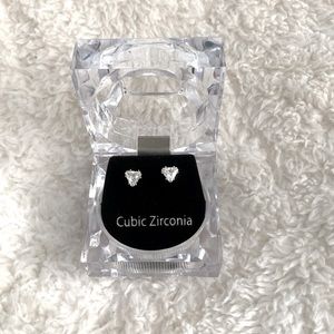 Brand New Cubic Zirconia diamond heart shaped Earrings